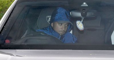 Jadon Sancho pictured arriving at Man Utd training as he continues individual programme