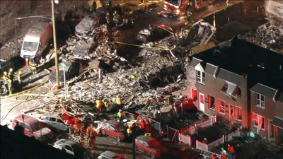 Suspected gas explosion destroys two homes and injures five people in Philadelphia