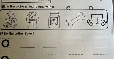 Mum baffled over five-year-old daughter's nonsense' homework on the letter 'O'