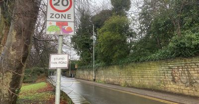 The hilarious 'stupid, thin road' sign that's appeared on a narrow Leeds street