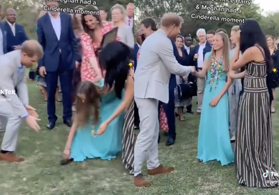 Viewers praise Harry and Meghan after viral clip shows how they helped fan with her shoe: ‘Cinderella moment’