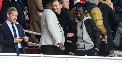 New signing Garang Kuol watches Newcastle draw against Arsenal at the Emirates
