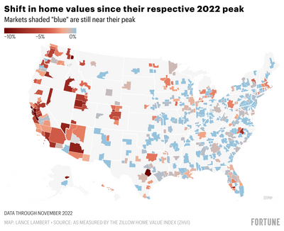 Interactive map: The home price correction (or lack of correction) in America's 400 largest housing markets