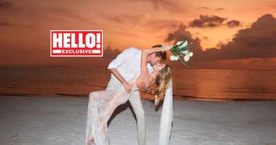 Abbey Clancy and Peter Crouch recreate wedding kiss as they renew vows in the Maldives