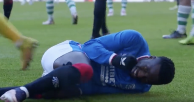 Fashion Sakala's Rangers penalty glee caught in clip as unique angle vs Celtic shows smiling star