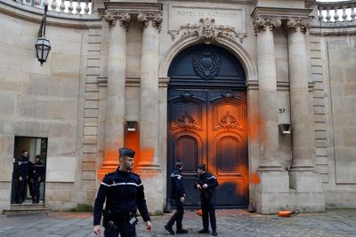 Climate activists spray-paint entrance to French PM's office