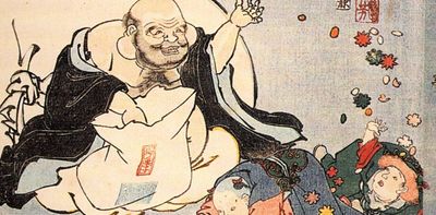 On New Year's Day, Buddhist god Hotei brings gifts and good fortune in Japan