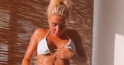 Ex Love Island finalist Gabby Allen shows off ripped body in tiny white bikini