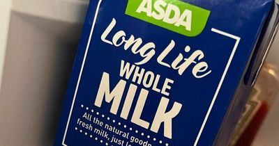 Asda shoppers baffled by mysterious white rectangle on front of milk cartons