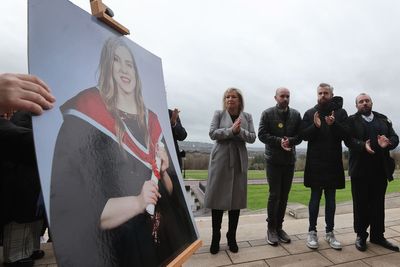 Vigil for Natalie McNally at Stormont hears calls to end violence against women