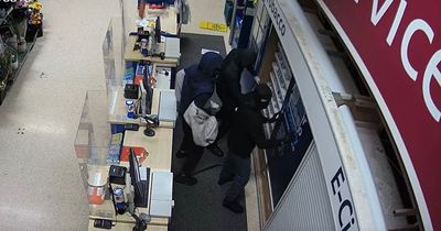 Clueless thugs realise their mistake as they try to raid Tesco counters