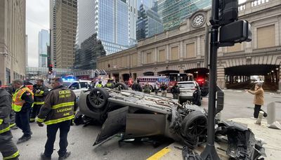 4 women hospitalized after rollover crash near the Loop