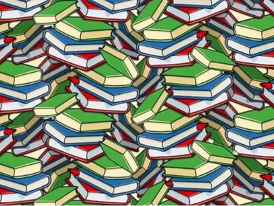 Optical illusion eye test: Find the pencil among the stack of books