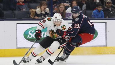Blackhawks’ roster remains in flux, but not enough to make Caleb Jones play forward again
