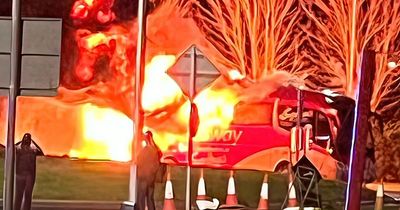 Shocking scenes as Bus Eireann bus bursts into flames with 16 people onboard