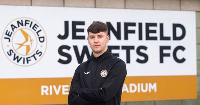 Young defender Kieran Sweeney learning on the job with Jeanfield Swifts and feeling the benefit