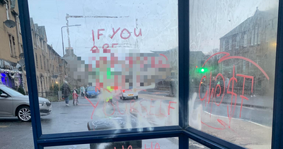 East Lothian residents fume as vile graffiti scrawled on primary school bus stop