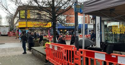 Sky TV crews filming in Bedminster's East Street for Lazarus Project