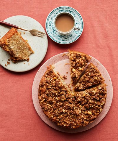 Ravneet Gill’s recipe for pear and hazelnut crumble cake