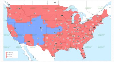 NFL Week 18 TV coverage maps