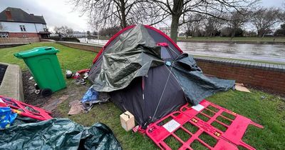 Man homeless after 'losing everything' pitches tent near Nottingham's River Trent