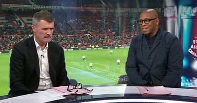 Roy Keane has Ian Wright in stitches on ITV with brutal reaction to David de Gea mistake