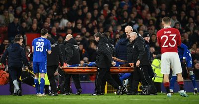 Alex Iwobi injury latest as Everton midfielder leaves Old Trafford on crutches