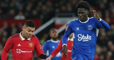 Amadou Onana floors Casemiro again as Everton fume at officials