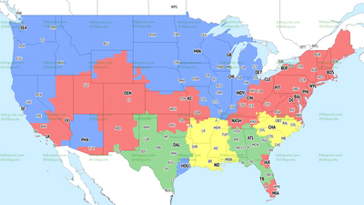 TV broadcast map for Bears vs. Vikings in Week 18