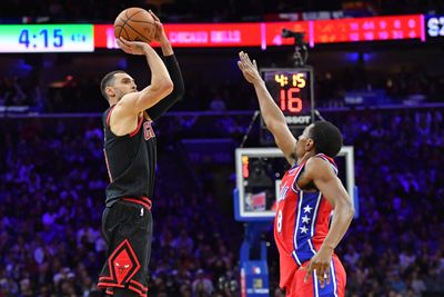 WATCH: Zach LaVine hits 11 threes, scores 41 points in win vs. 76ers