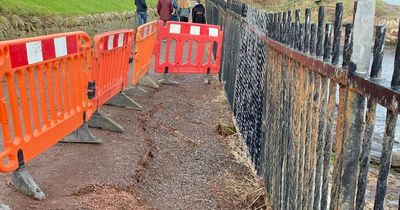 East Lothian path collapses at local beauty spot after being battered by rain