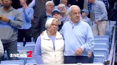 Roy Wiliams and his wife Wanda hilariously did the ‘Swag Surf’ at Notre Dame-UNC game