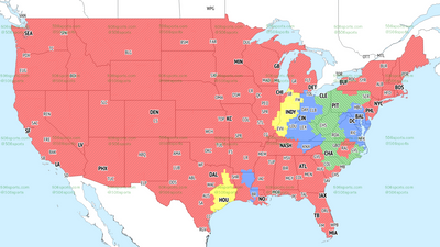 If you’re in the yellow, you’ll get Colts vs. Texans on TV