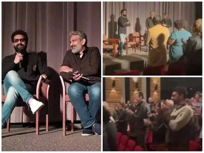 S S Rajamouli, Jr NTR receive a standing ovation during 'RRR' screening for Oscar members- WATCH