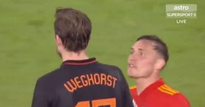 Man Utd target Wout Weghorst accused of being 'arrogant' as on-field spat with Wales star resurfaces