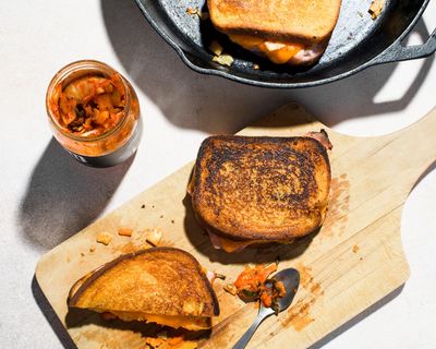 Kimchi in grilled cheese? It’s a spicy, crunchy flavor boost