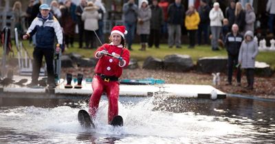 Fancy dress waterski raises funds for brain tumour charity supporting Dumbarton dad