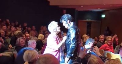 The hilarious moment superfan pensioner steals show at sold-out Elvis tribute gig