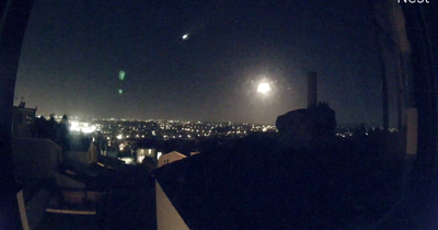 Meteor streaking across the sky is caught on Ring doorbell camera