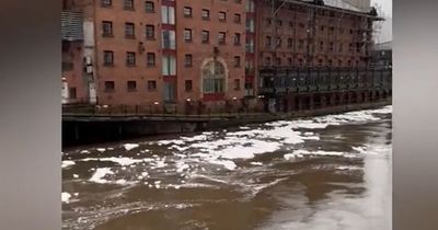 The River Irwell is filled with a mystery white foam... AGAIN