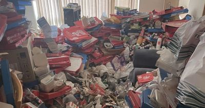 Cleaners find 1,500 pizza boxes among mountains of waste in Brit hoarder's horror home