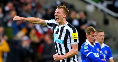Eddie Howe reacts to Dan Burn's first Newcastle goal after 'excellent' Carabao Cup showing
