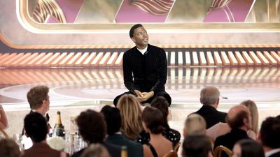 Golden Globes host Jerrod Carmichael addresses the troubled past of the awards show