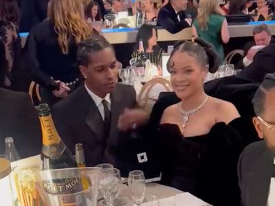 Rihanna and A$AP Rocky arrive at 2023 Golden Globes after skipping red carpet: ‘Fashionably late queen’