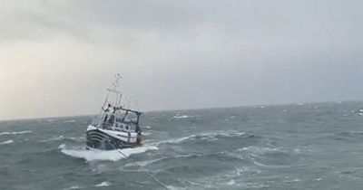 Moment Ayrshire fishing crew rescue another boat off the coast of Arran in horrific conditions