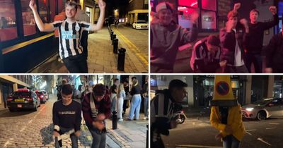 Newcastle United fans perform hilarious 'Dan Burn dance' in Bigg Market as they celebrate reaching Carabao Cup semi-finals