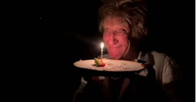 Rod Stewart blows out candle as he celebrates 'lovely' 78th birthday with family