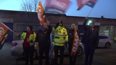 Watch: Thousands of ambulance workers walk out in pay dispute