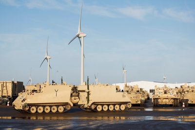 U.S. military tanks at Dutch port en route to NATO frontier