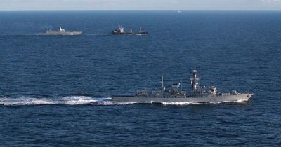 Russian warship in North Sea - Royal Navy tracking missile frigate
